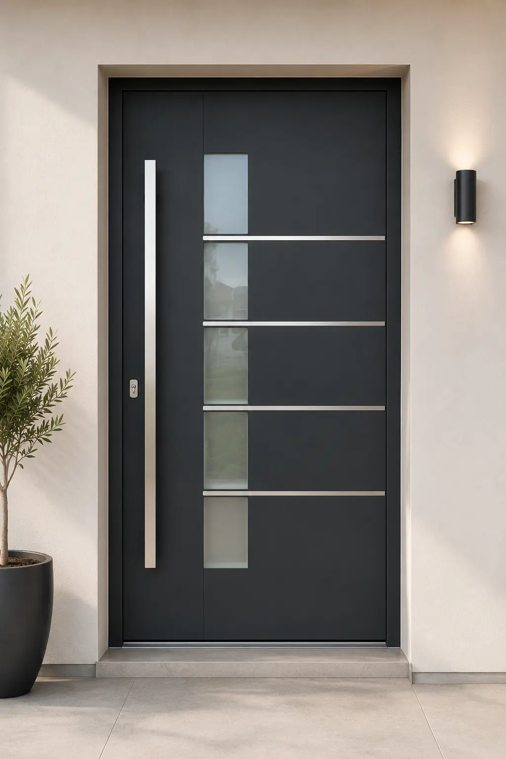 Anthracite Door with Vertical Glass